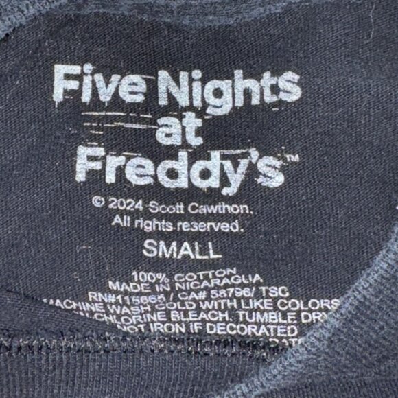 Five Nights At Freddy's Freddy Fazbear T-Shirt-Adult Small-Black-GUC - Picture 3 of 4